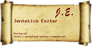 Jentetics Eszter névjegykártya